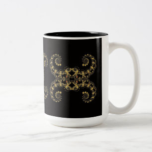 Yellow Fractal Curls Coffee Mug