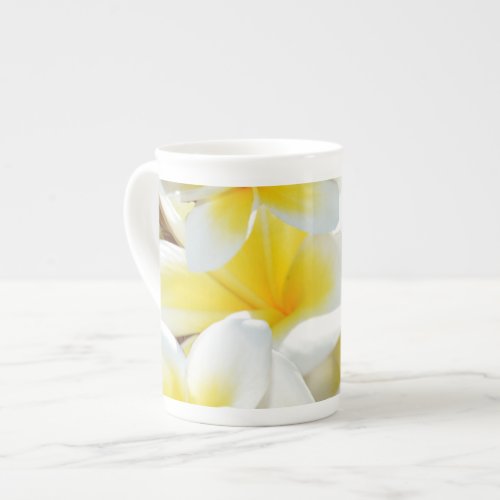 Yellow Frangipani Bouquet Bone China Mug