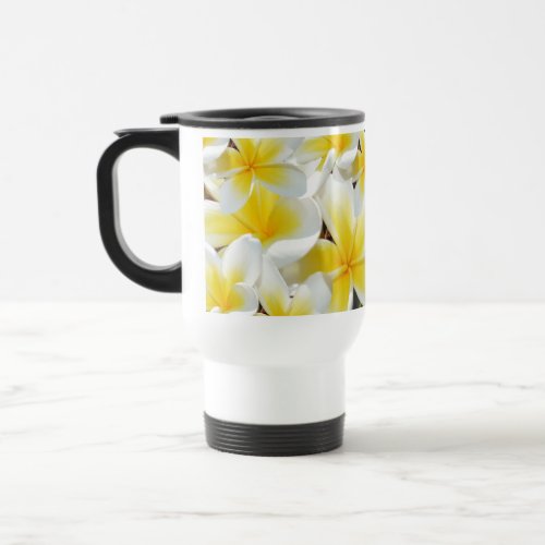 Yellow Frangipani Bouquet Travel Mug