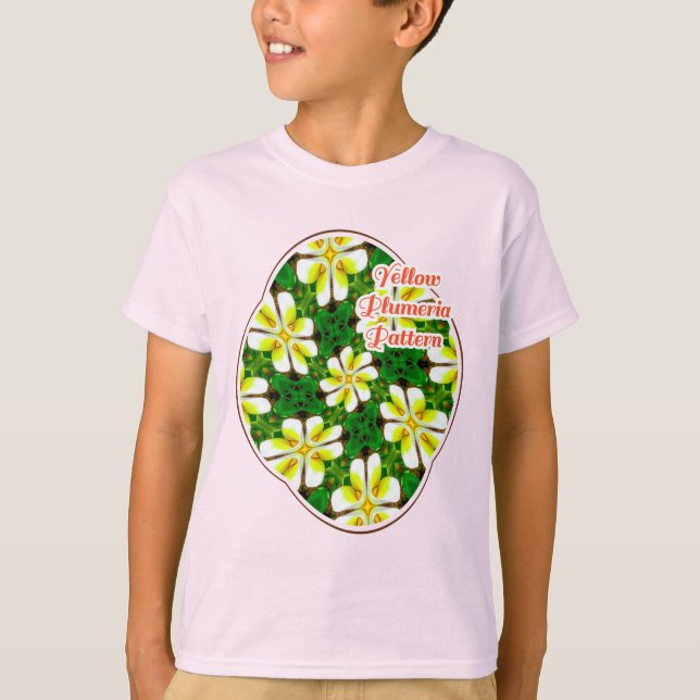 Yellow Frangipani Pattern T-Shirt (Front)