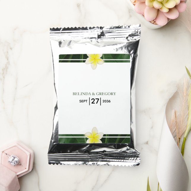 Yellow Frangipani Plumeria Wedding Coffee Drink Mix (Wedding)