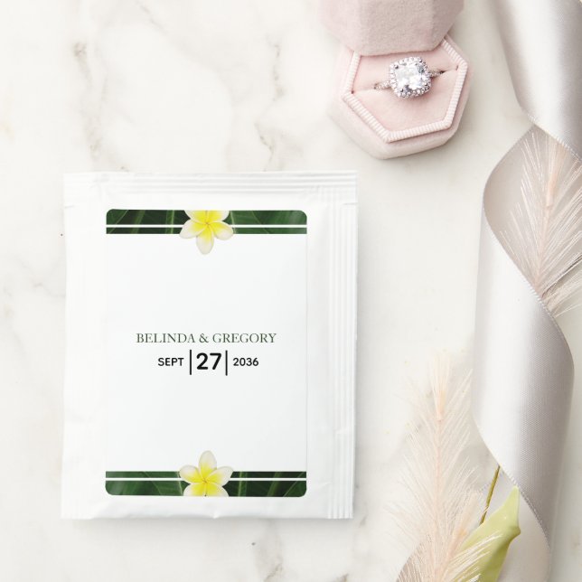 Yellow Frangipani Plumeria Wedding  Tea Bag Drink Mix (Wedding)