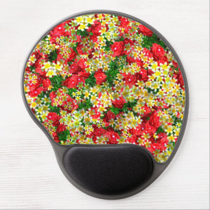 Yellow Frangipanis And Red Roses, Gel Mousepad