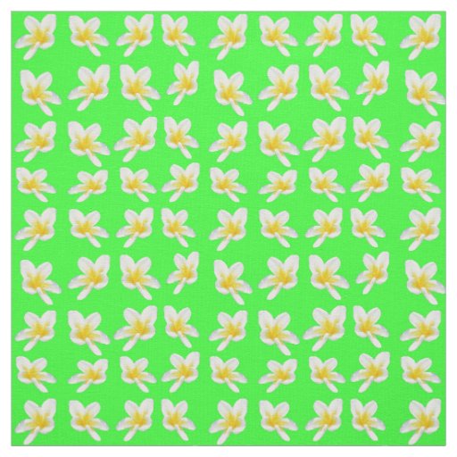 Yellow Frangipanis On Green, Fabric