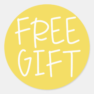 Yellow free gift free sample product Sticker