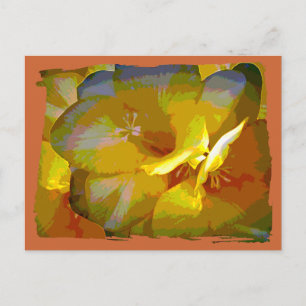 Yellow Freesia Digital Manipulation Postcard