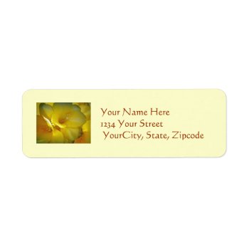 Yellow Freesia Floral Address Label by CarolsCamera at Zazzle