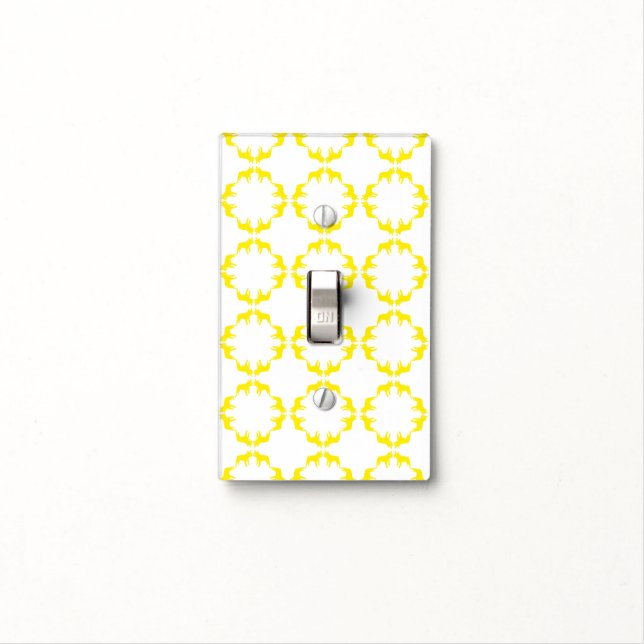 Yellow French Bulldogs Light Switch Cover (In Situ)