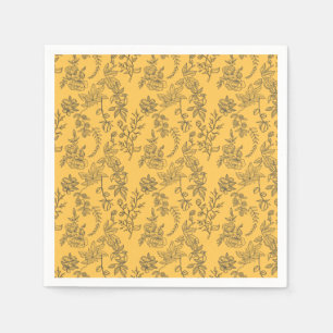 Yellow French country floral pattern Napkins