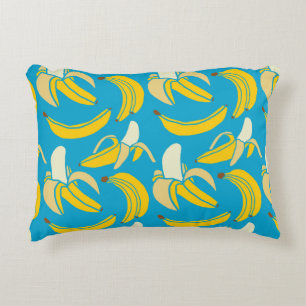 yellow fresh fruit tropical banana seamless patter accent pillow