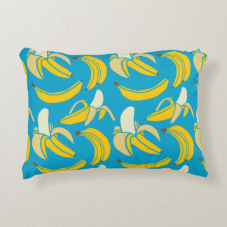 yellow fresh fruit tropical banana seamless patter accent pillow