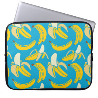 yellow fresh fruit tropical banana seamless patter laptop sleeve