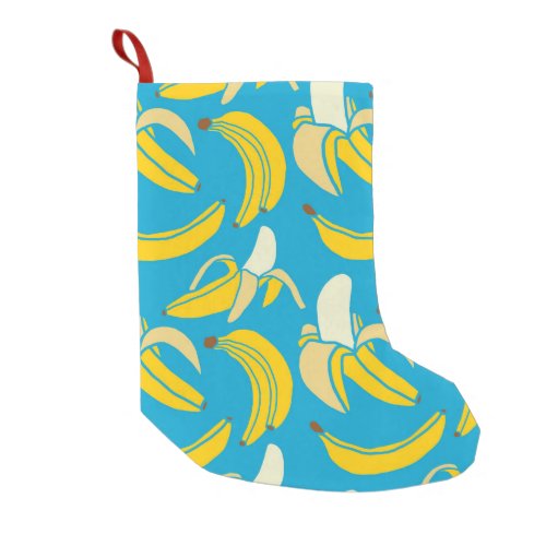 yellow fresh fruit tropical banana seamless patter small christmas stocking