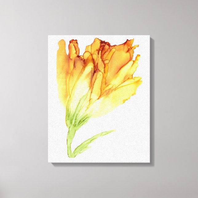 Yellow fringed tulip---customizable-- canvas print (Front)