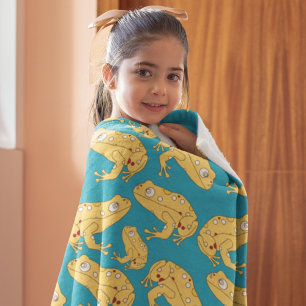 Yellow Frog Cartoon Baby Blanket
