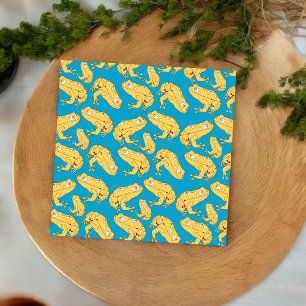 Yellow Frog Cartoon Cloth Napkin