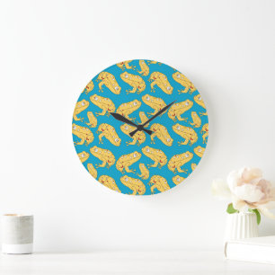 Yellow Frog Large Clock