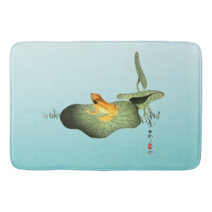 Yellow Frog on Lotus Leaf Bath Mat