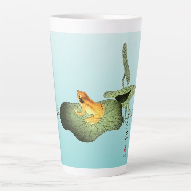 Yellow Frog on Lotus Leaf  Latte Mug (Front)