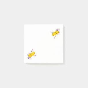 Yellow frog post-it notes