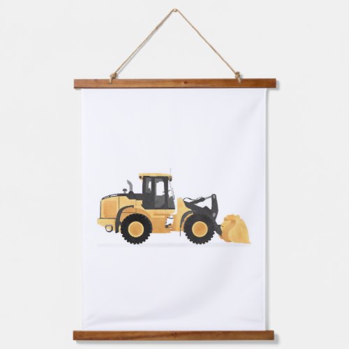 Yellow Front Loader Construction Vehicle Decor Hanging Tapestry