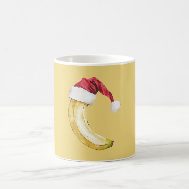 Yellow Fruit Banana Santa Hat Coffee Mug (Center)