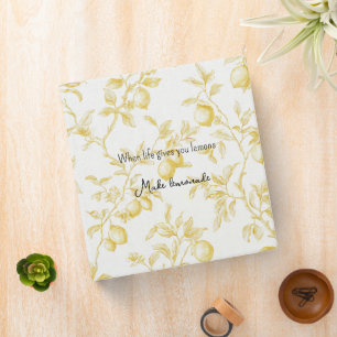 Yellow Fruit Lemons Make Lemonade 3 Ring Binder