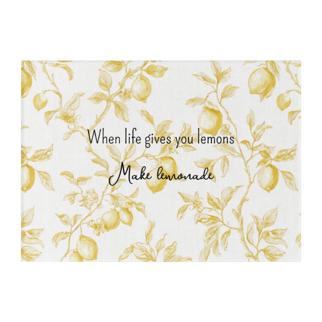 Yellow Fruit Lemons Make Lemonade Acrylic Print (Front)