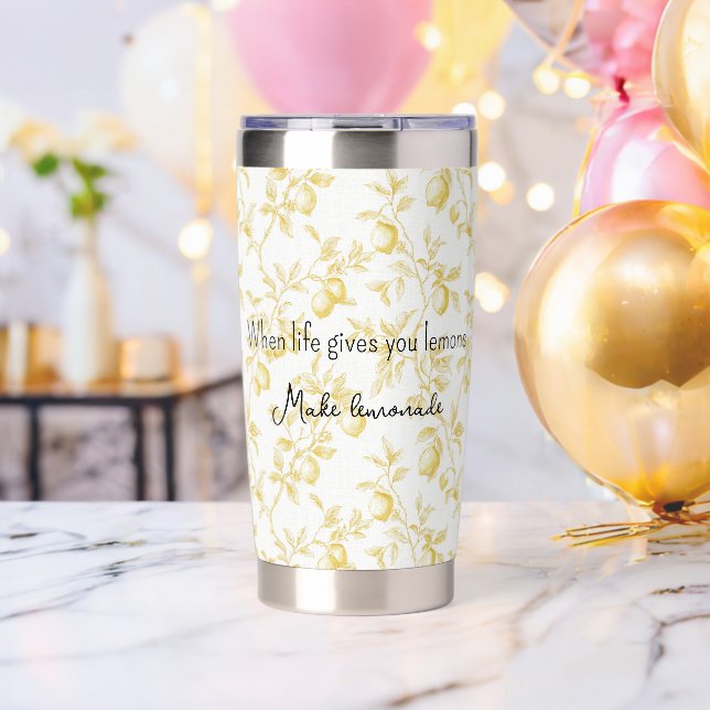 Yellow Fruit Lemons Make Lemonade Insulated Tumbler (Bachelor Party (Rotated))