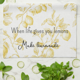 Yellow Fruit Lemons Make Lemonade Kitchen Towel