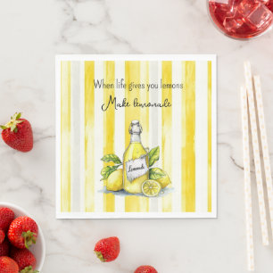 Yellow Fruit Lemons Make Lemonade Napkins