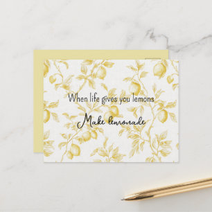 Yellow Fruit Lemons Make Lemonade Postcard