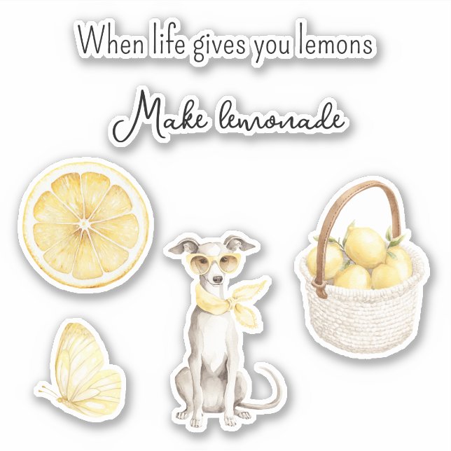 Yellow Fruit Lemons Make Lemonade Sticker (Front)