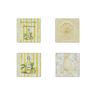 Yellow Fruit Lemons Make Lemonade Stone Magnet