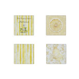 Yellow Fruit Lemons Make Lemonade Stone Magnet