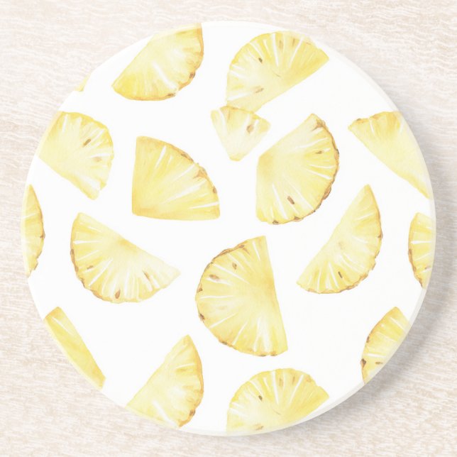 Yellow Fruit Pineapples Coaster (Front)
