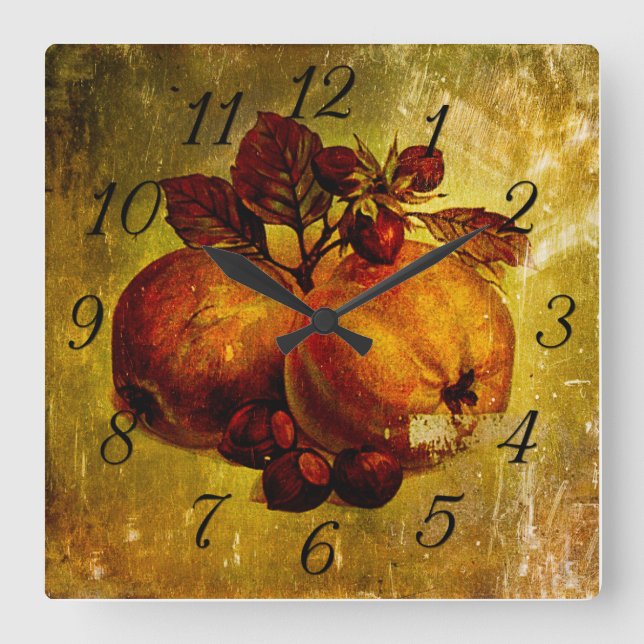 Yellow fruit vintage clock (Front)