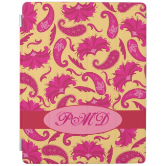 Yellow Fuchsia Pink Art Deco Paisley Monogram iPad Smart Cover