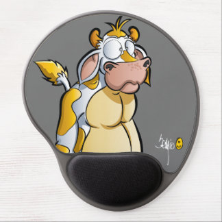 Yellow fun cow by artist Sergio J. Gel Mousepad