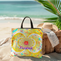 Yellow Funky Spiral Tote