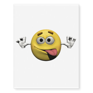 Yellow funny faces emoticon or temporary tattoos