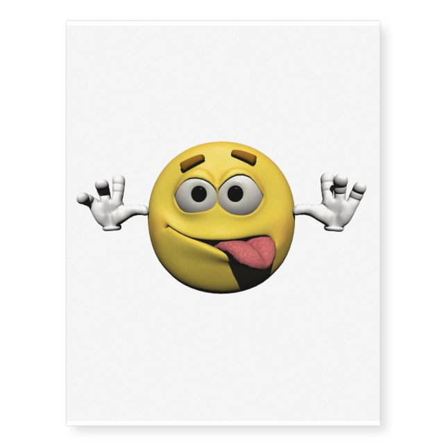 Yellow funny faces emoticon or temporary tattoos (Front)