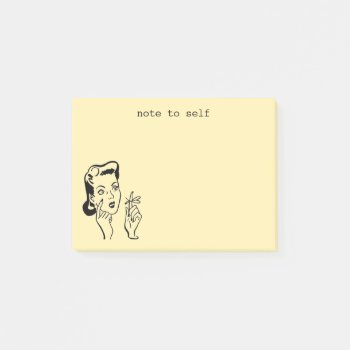 Yellow Funny Retro Housewife Note To Self by whimsydesigns at Zazzle