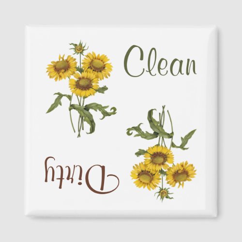 Yellow Gaillarda Flowers Dishwasher Magnet