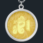 Yellow Ganesha Sterling SIlver Necklace<br><div class="desc">Beautiful  Ganesha Design Sterling Silver Necklace.  Great as a wedding favor,  wedding gift,  birthday gift or holiday gift.  Change the background color if desired.  You can add text/color of your name.</div>