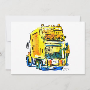 Yellow Garbage Truck #130704 Note Card