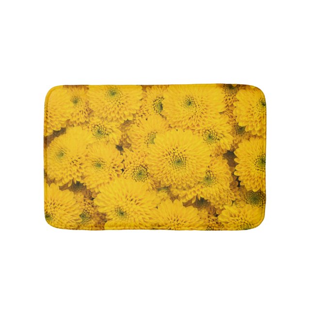 Yellow garden asters Perfect color summer flower  Bath Mat (Front)