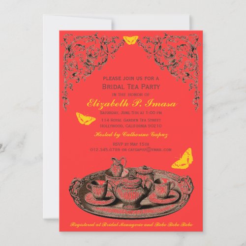 Yellow Garden Bridal Tea Party invitations Personalized Invite