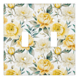 Yellow Garden Flowers Elegant Botanical Light Switch Cover