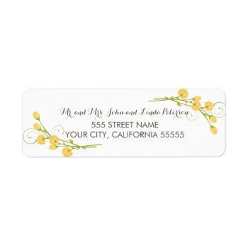Yellow Garden Roses Return Address Labels by Whimzy_Designs at Zazzle